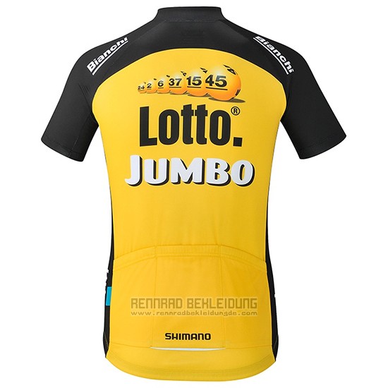 2017 Fahrradbekleidung Lotto NL Jumbo Jumbo Gelb Trikot Kurzarm und Tragerhose